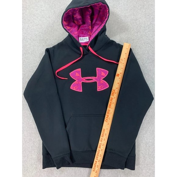 Under Armour Semi-Fitted Storm Hoodie Sweatshirt‎ (Women's Small) Black/Pink - Picture 4 of 12